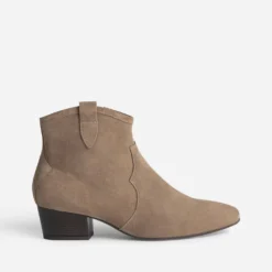 Boots Western ERAM FLEX beige cuir velours