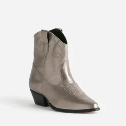 Boots western TEXTO doré en cuir