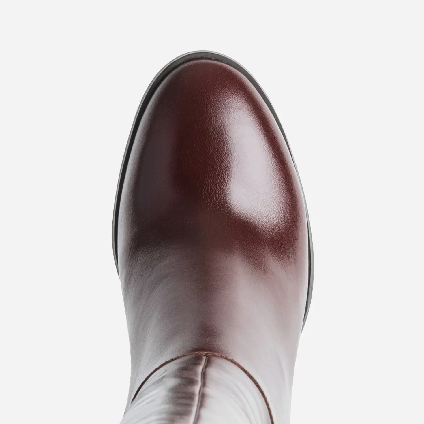 Botte bordeaux cuir à talon