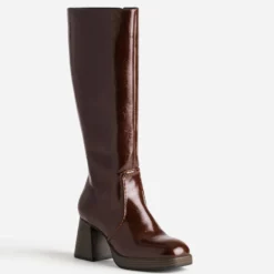 Botte bordeaux à talon