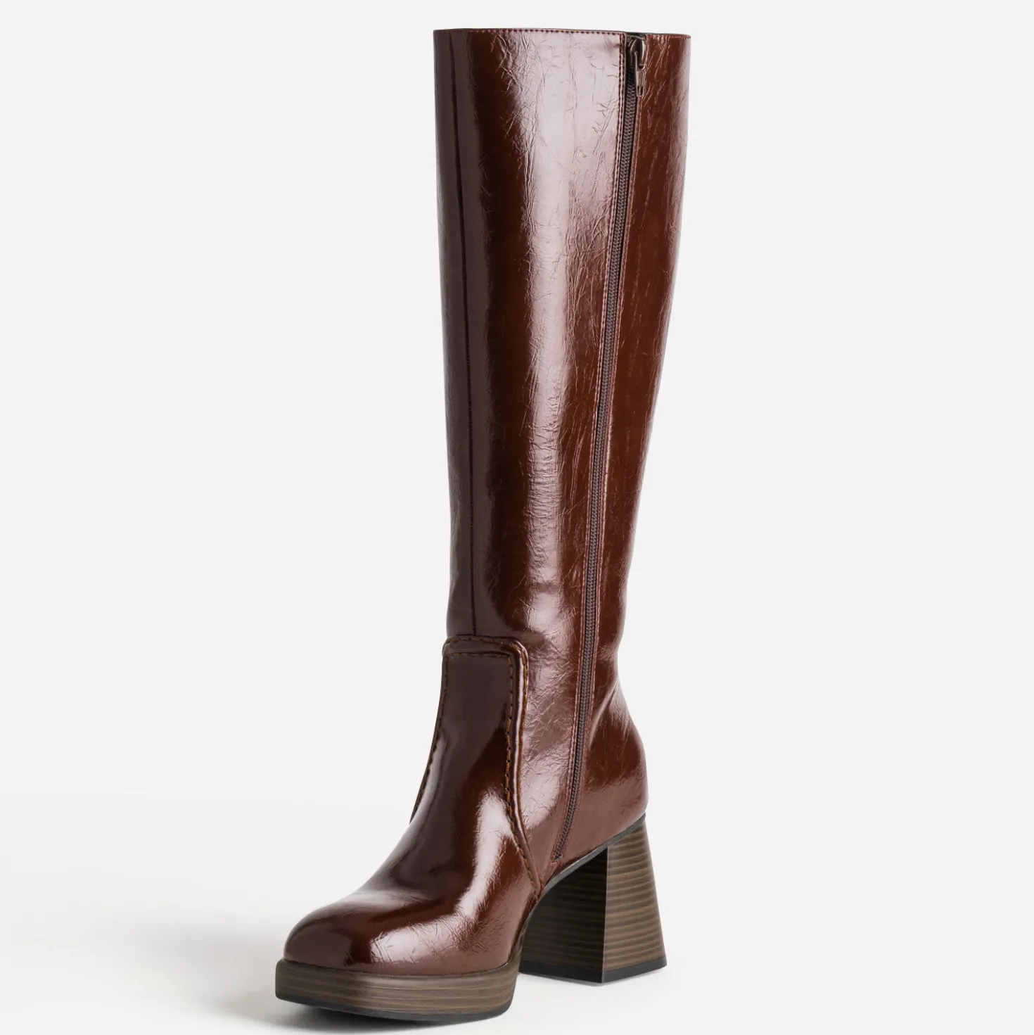 Botte bordeaux à talon