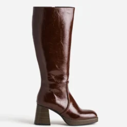 Botte bordeaux à talon
