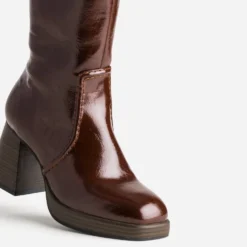 Botte bordeaux à talon