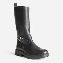 Botte BUGGY noire cuir bride coeur