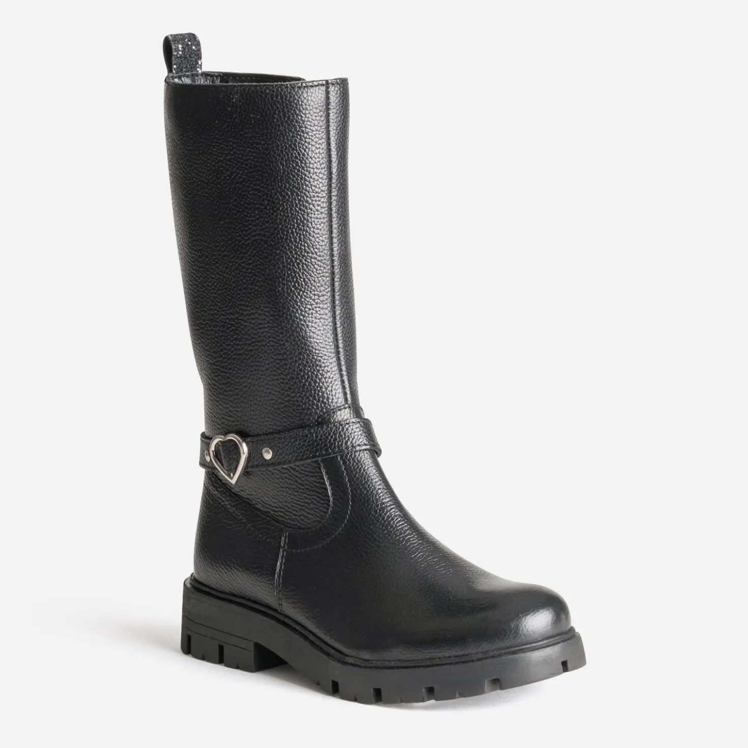 Botte BUGGY noire cuir bride coeur