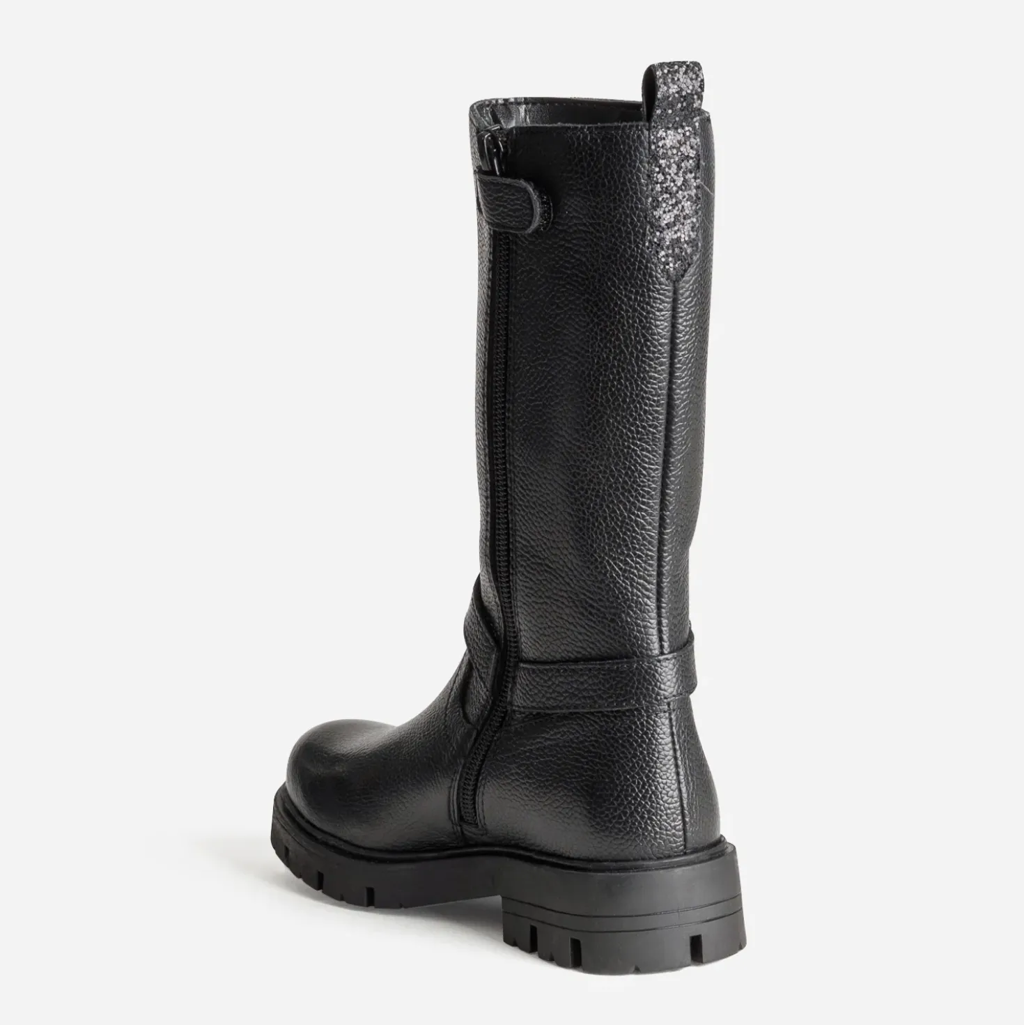 Botte BUGGY noire cuir bride coeur