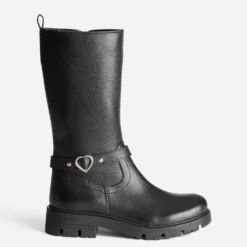 Botte BUGGY noire cuir bride coeur