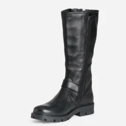 Botte BUGGY noire cuir esprit motard