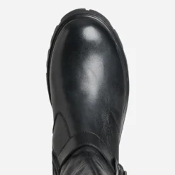 Botte BUGGY noire cuir esprit motard