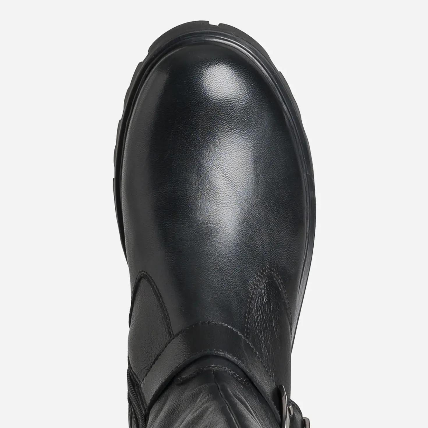 Botte BUGGY noire cuir esprit motard