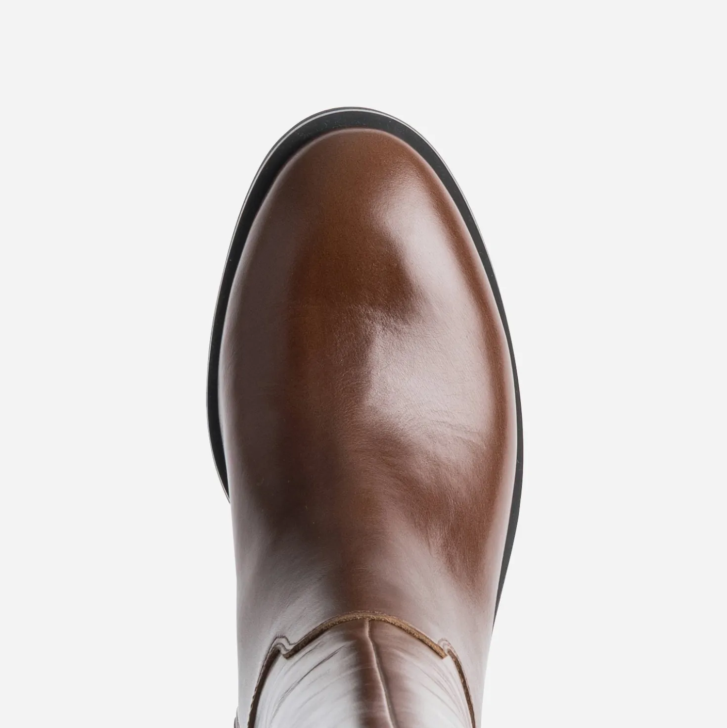 Botte cavalière camel cuir