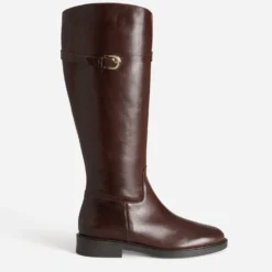Botte cavalière marron cuir