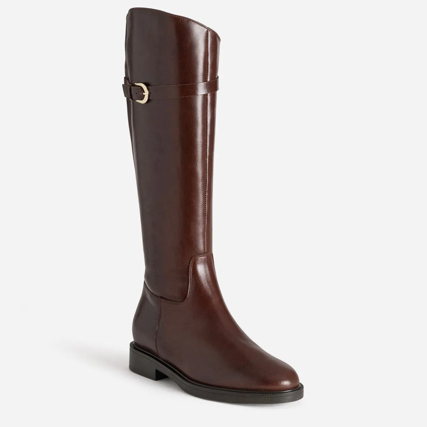 Botte cavalière marron cuir