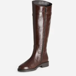 Botte cavalière marron cuir