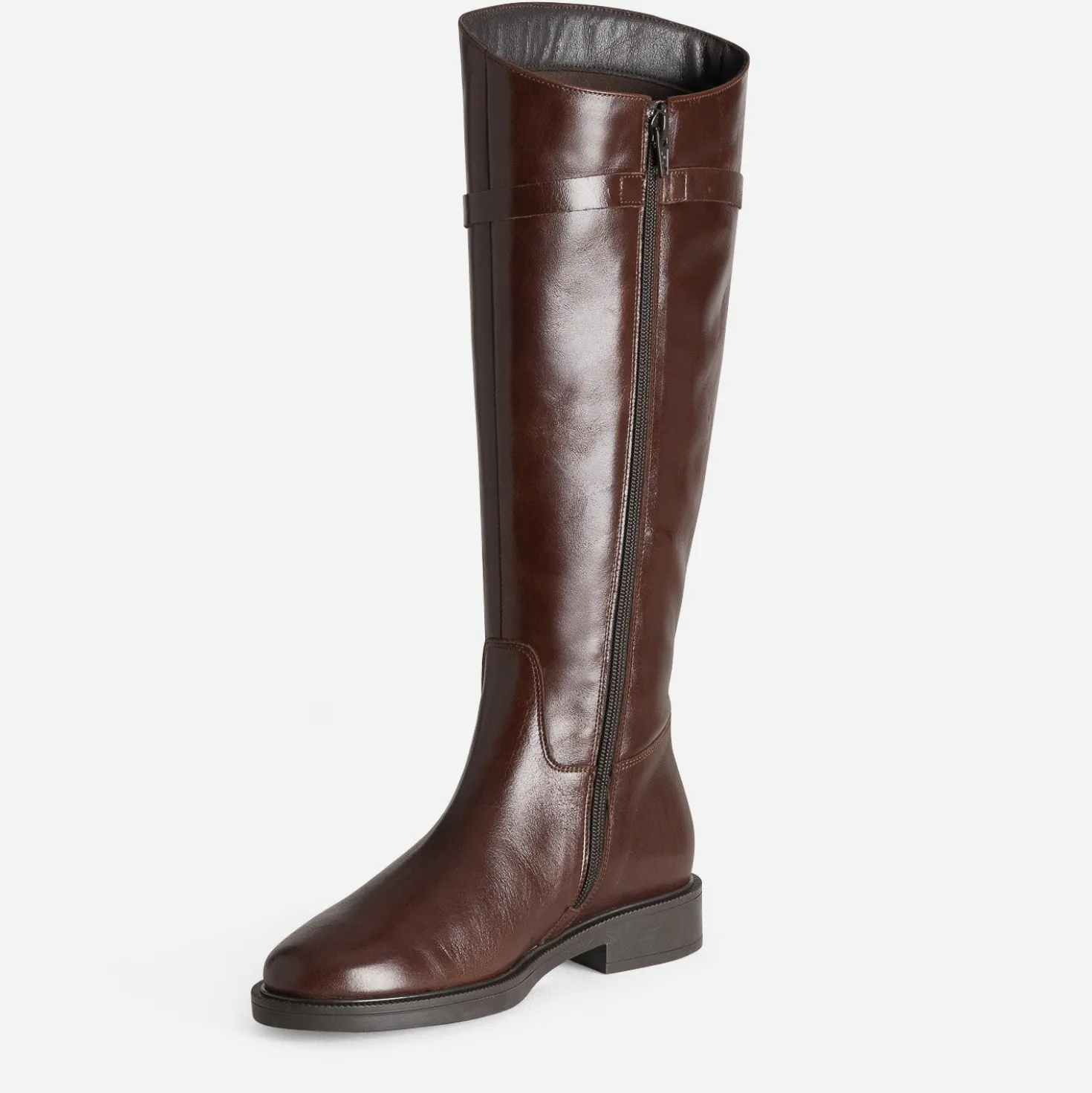 Botte cavalière marron cuir