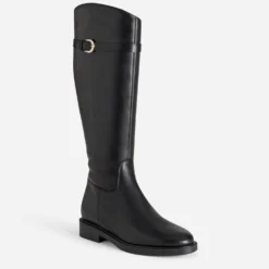 Botte cavalière noire cuir