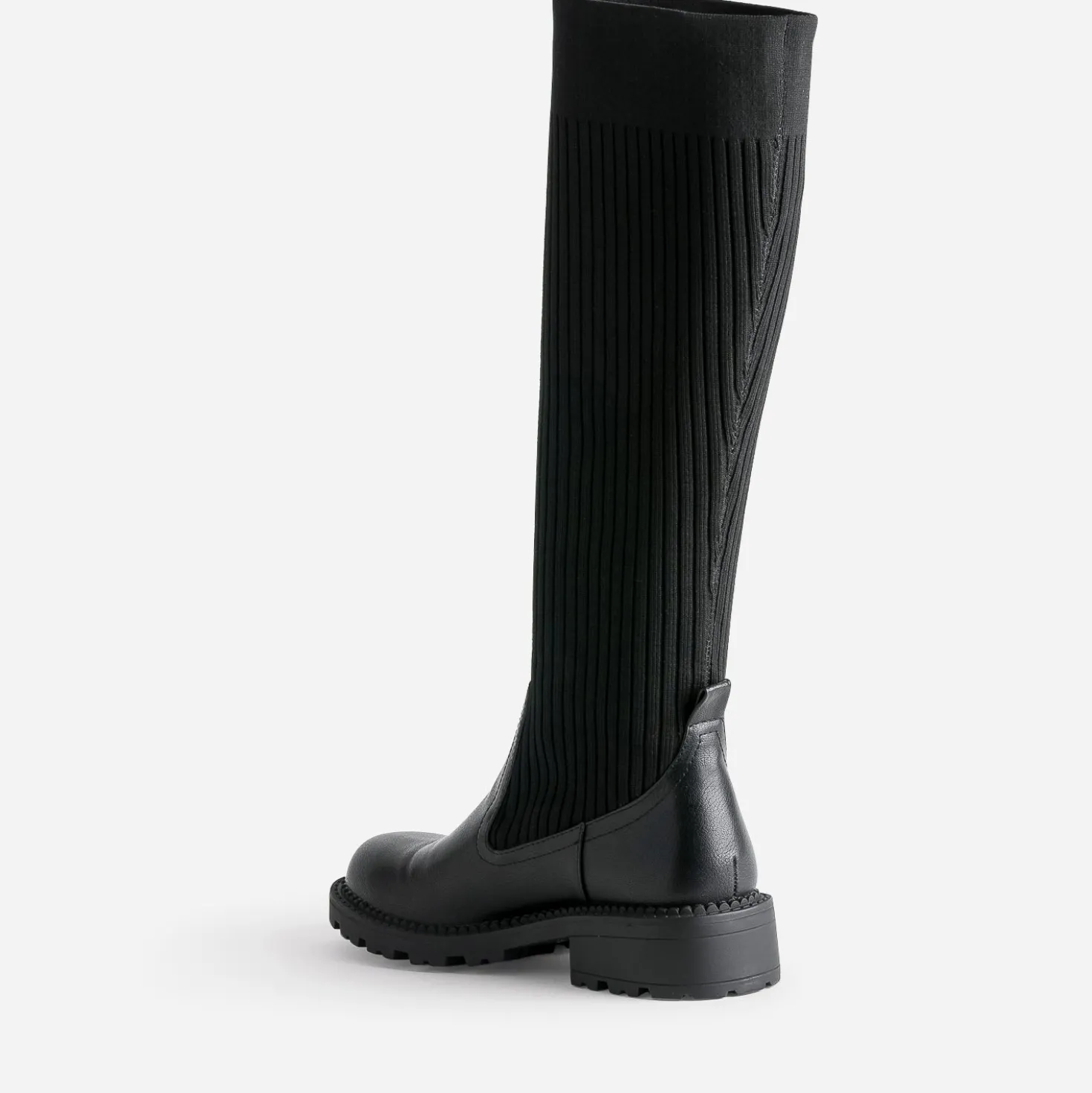 Botte-chaussette TEXTO noire bi matière