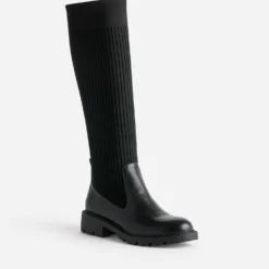 Botte-chaussette TEXTO noire bi matière