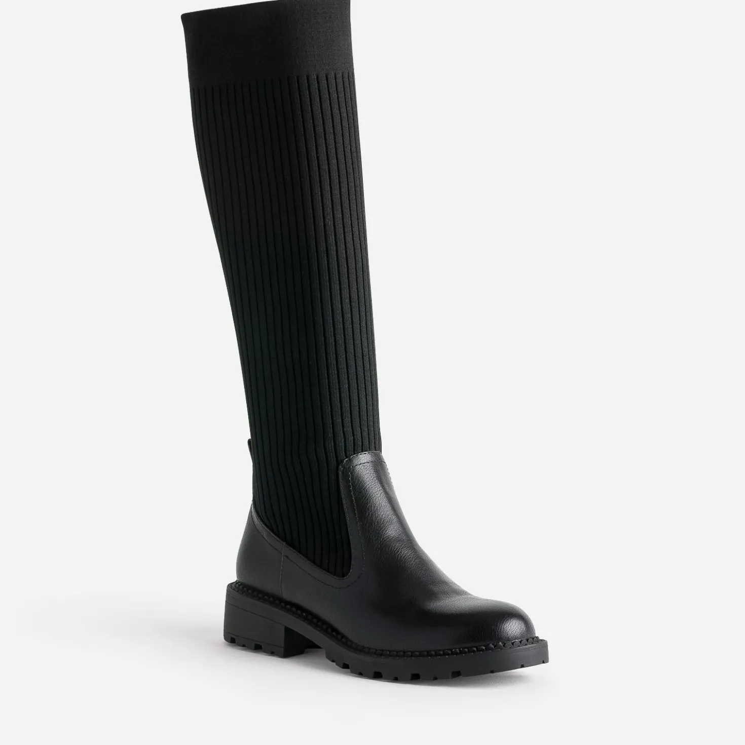 Botte-chaussette TEXTO noire bi matière