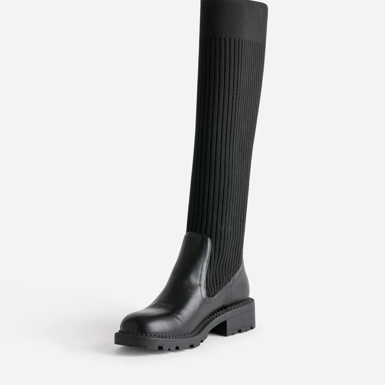 Botte-chaussette TEXTO noire bi matière