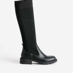 Botte-chaussette TEXTO noire bi matière