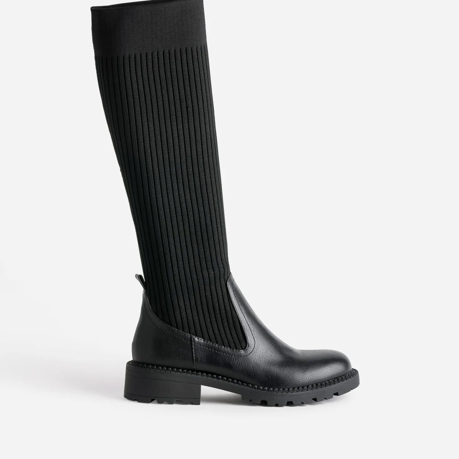 Botte-chaussette TEXTO noire bi matière