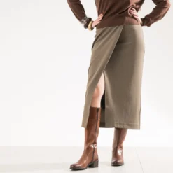 Botte cognac en cuir forme cavalière