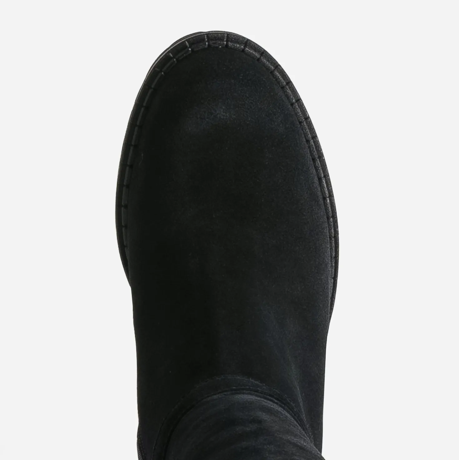 Botte esprit motard noire cuir velours