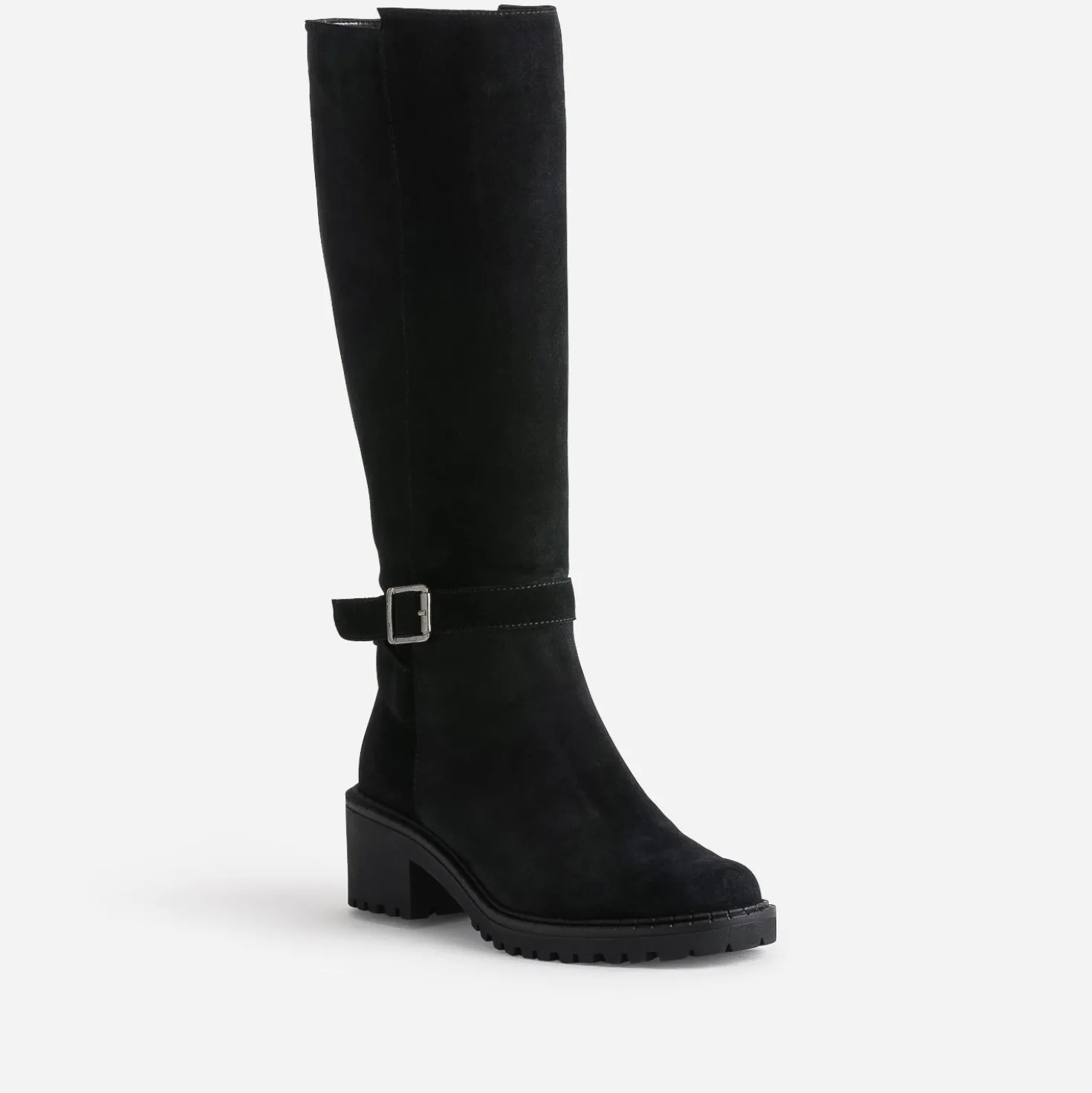 Botte esprit motard noire cuir velours