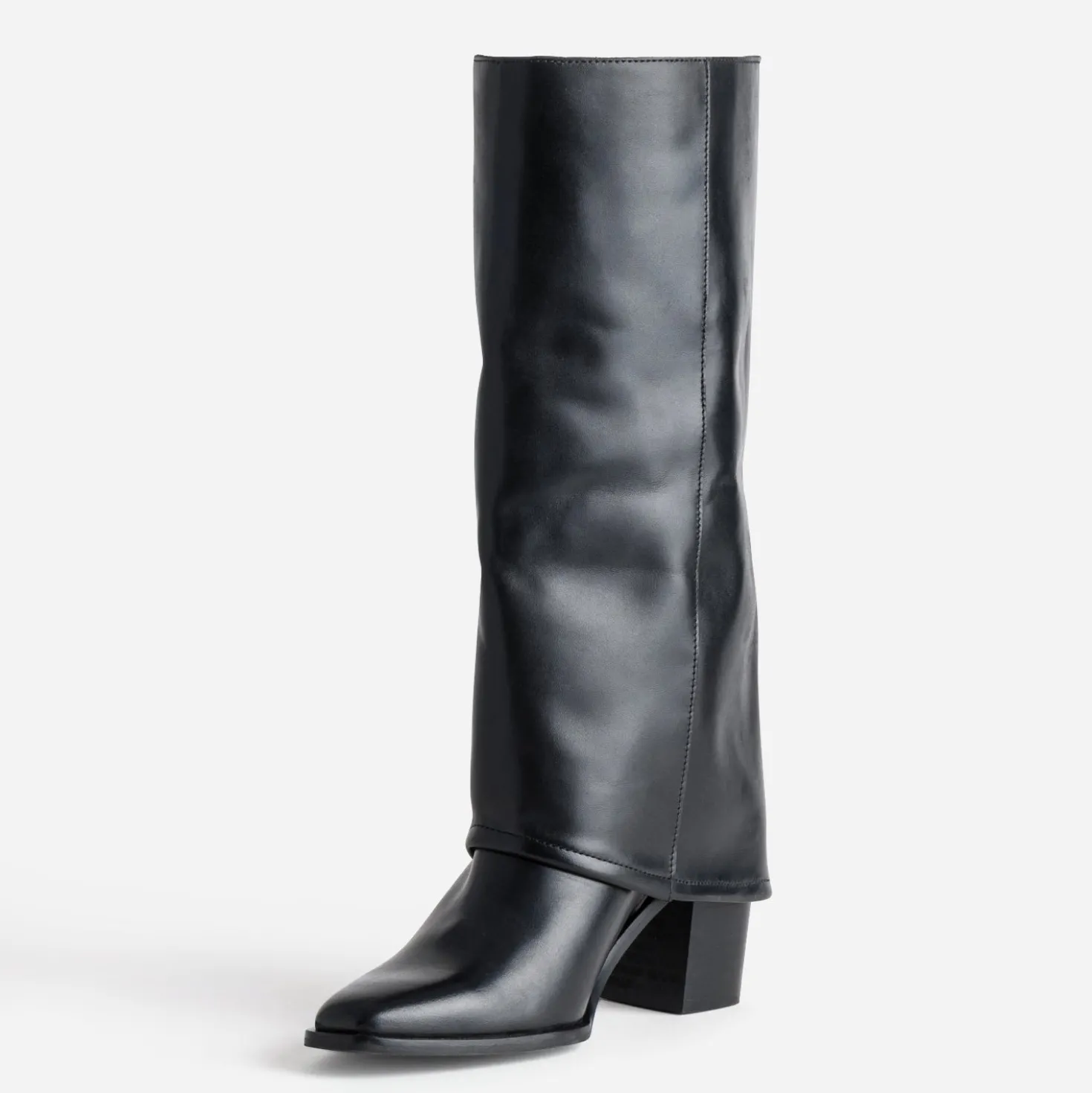 Botte fourreau noire cuir