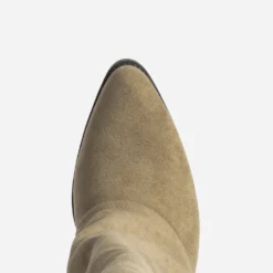 Botte fourreau taupe velouté