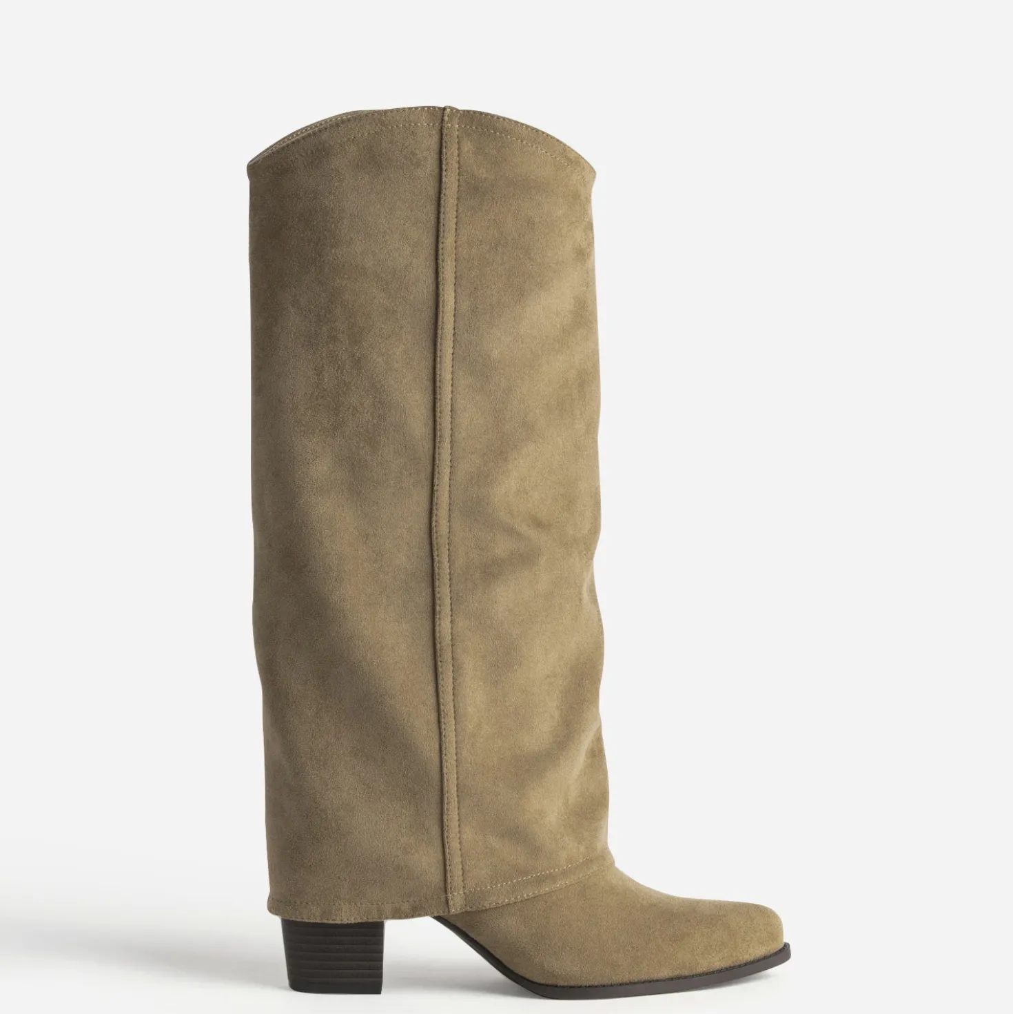 Botte fourreau taupe velouté