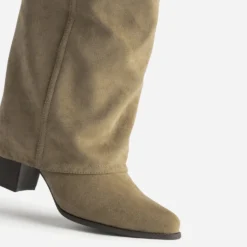 Botte fourreau taupe velouté