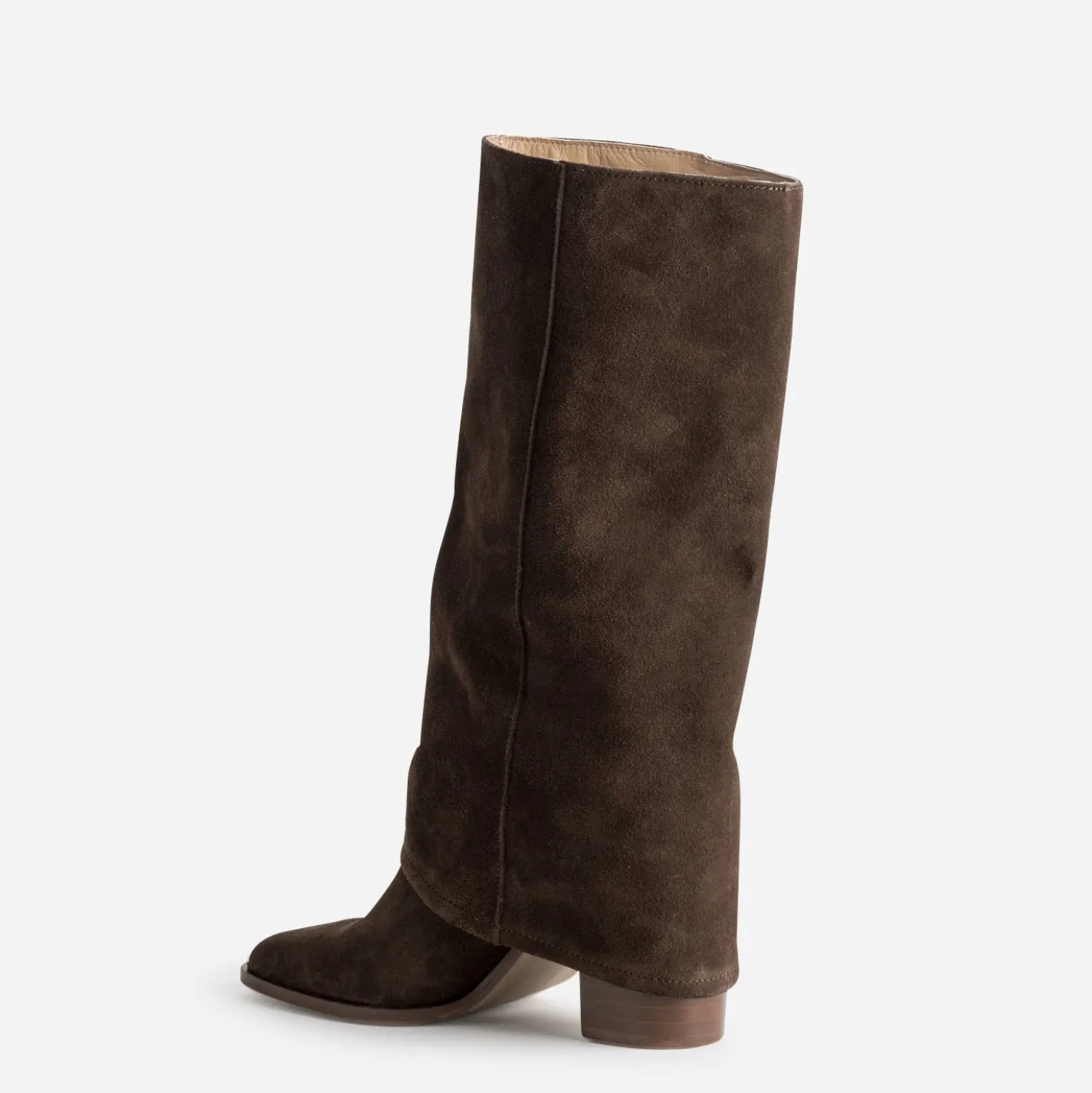 Botte fourreau TEXTO marron cuir velours