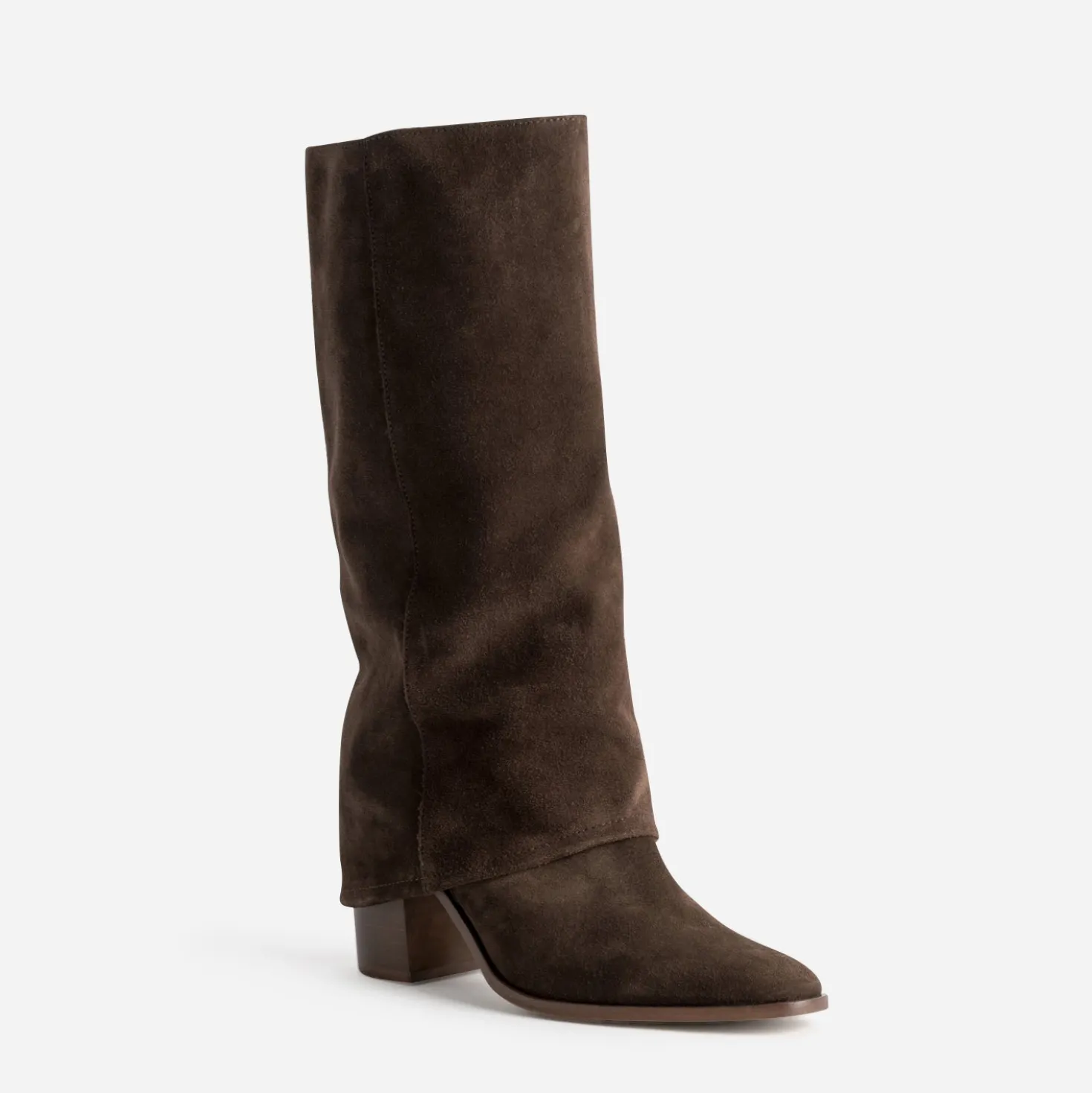 Botte fourreau TEXTO marron cuir velours
