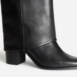 Botte fourreau TEXTO noire cuir à talon