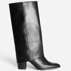Botte fourreau TEXTO noire cuir à talon
