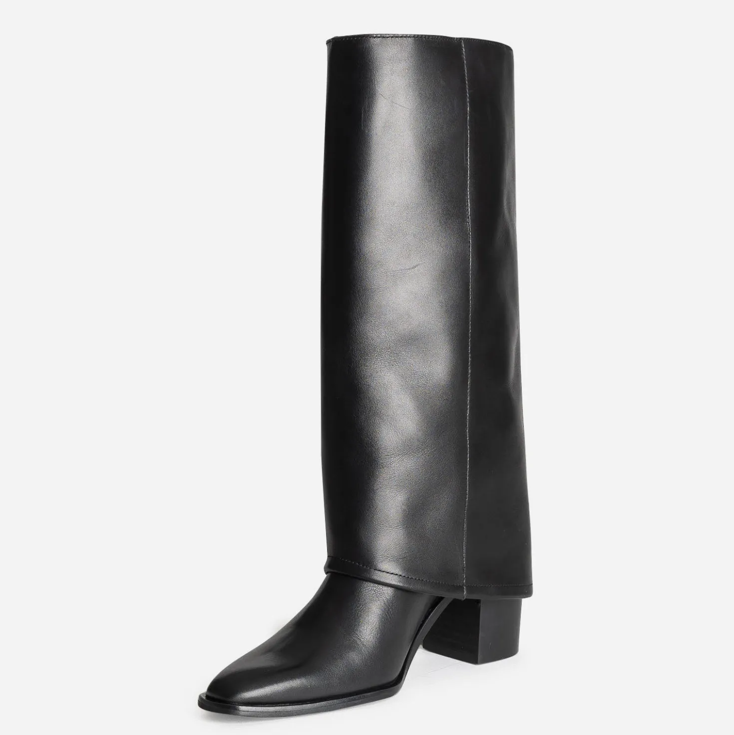 Botte fourreau TEXTO noire cuir à talon