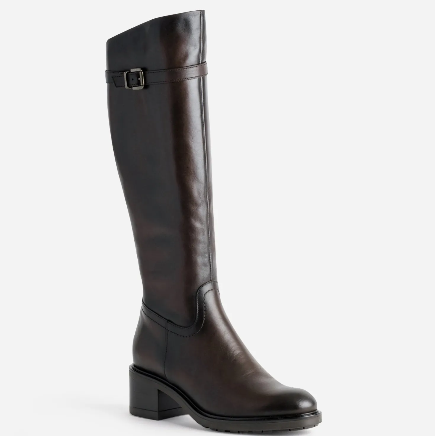 Botte marron cuir effet patiné