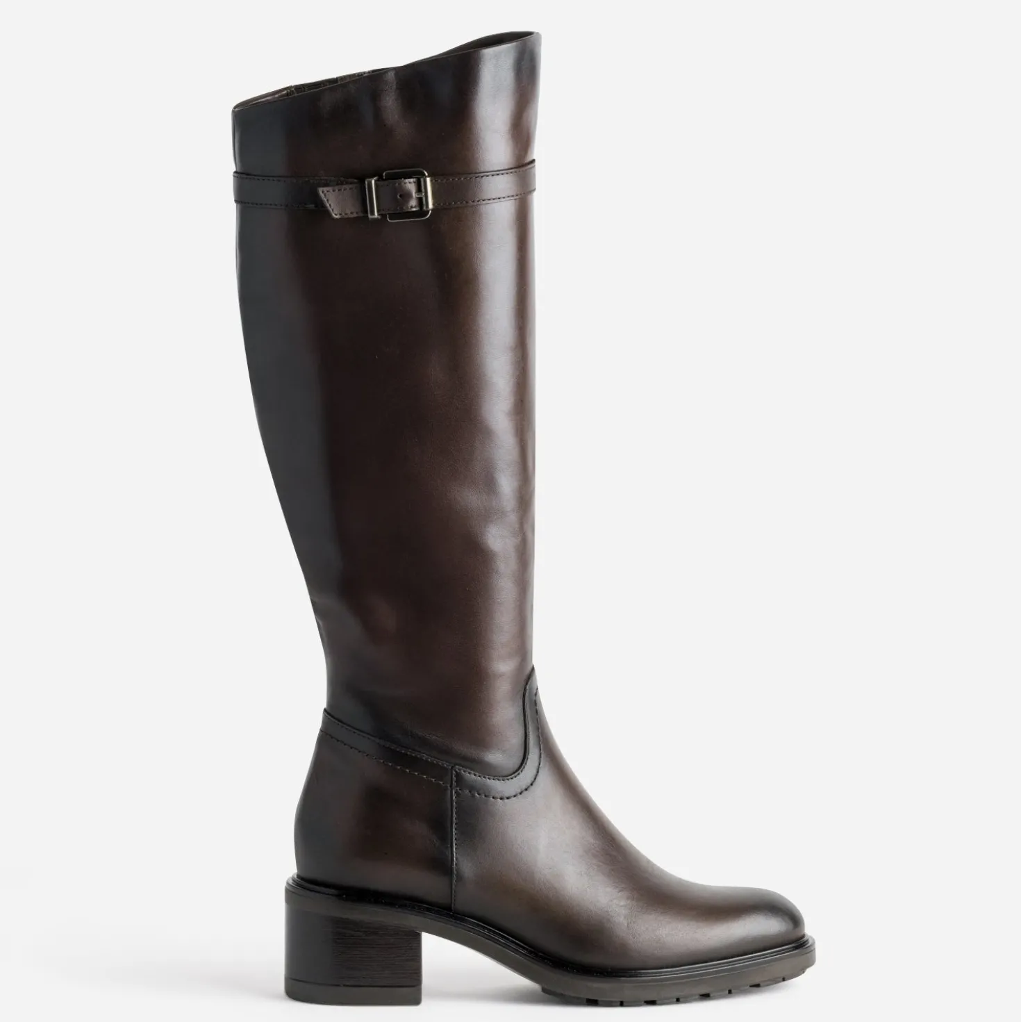 Botte marron cuir effet patiné
