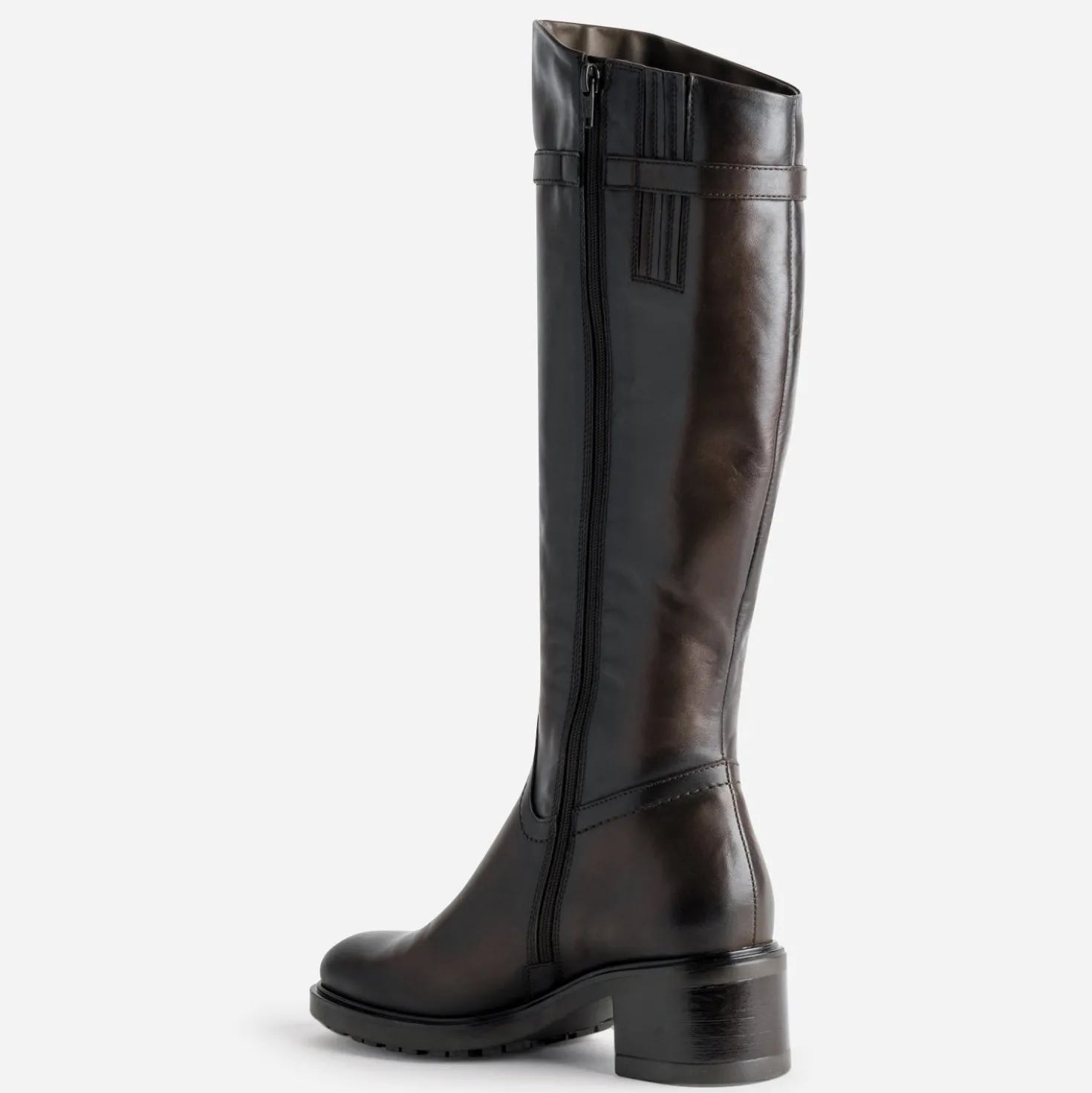 Botte marron cuir effet patiné