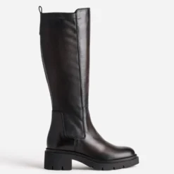 Botte marron cuir esprit motard
