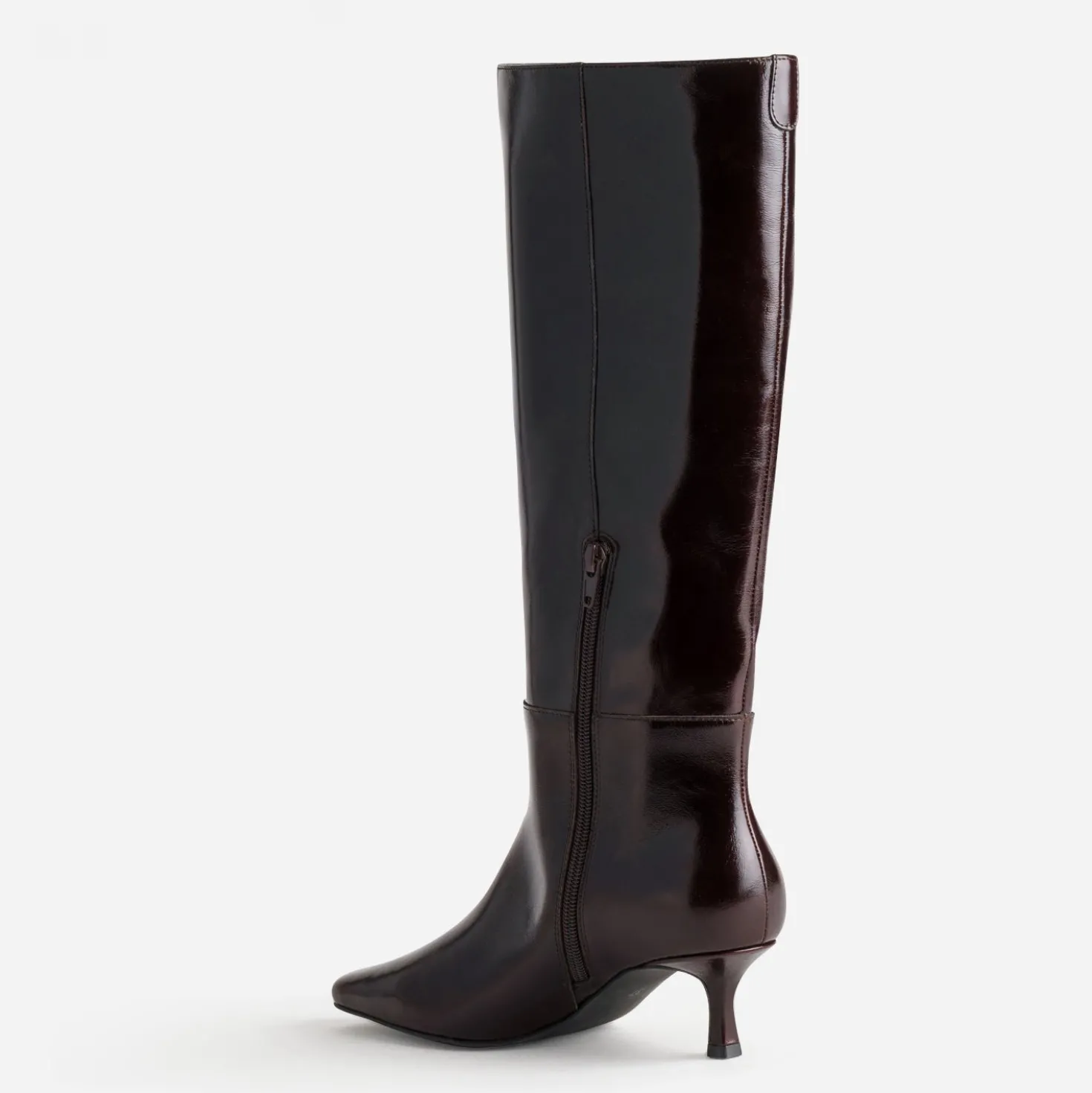 Botte marron cuir kitten-heel