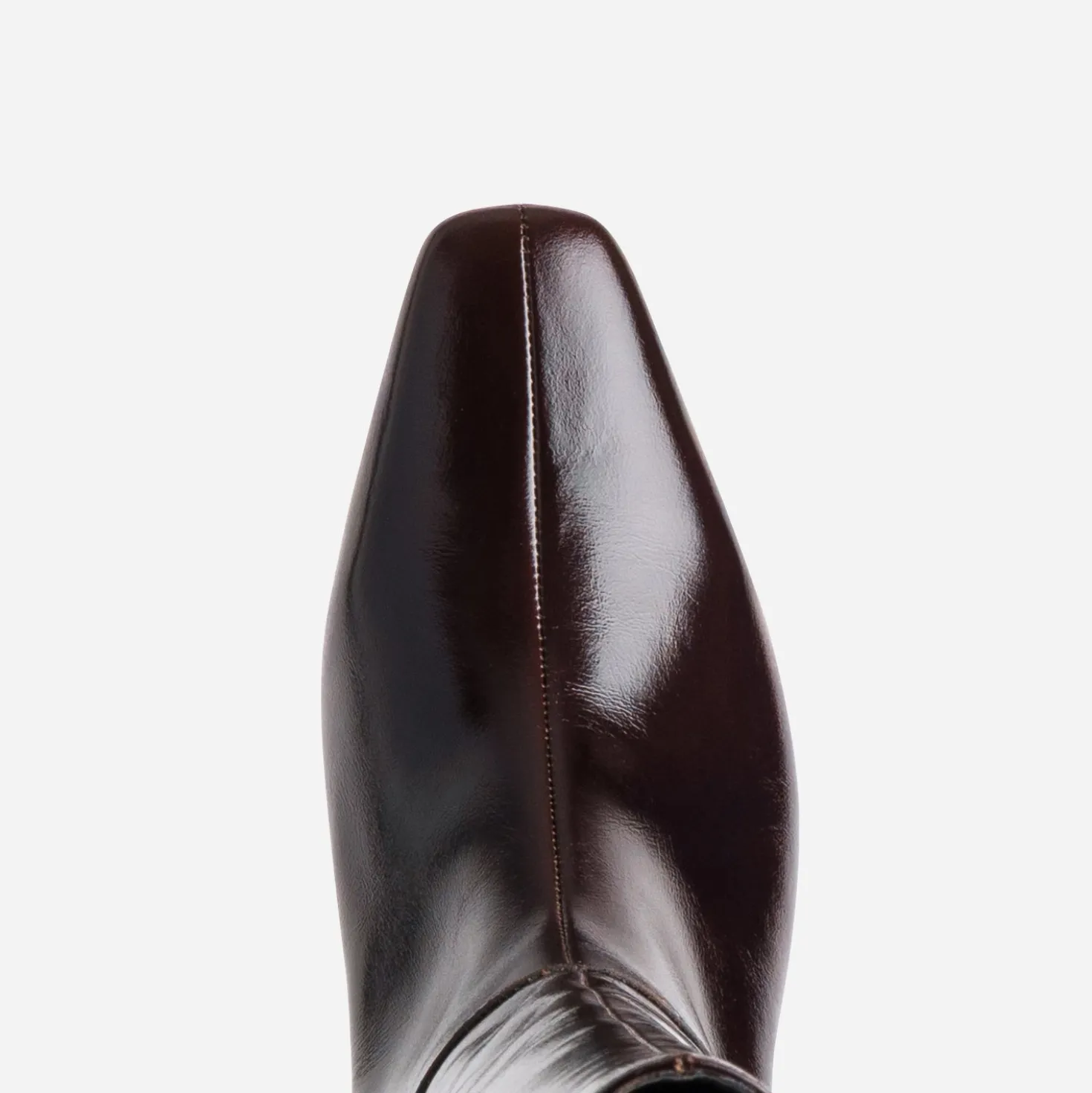 Botte marron cuir kitten-heel