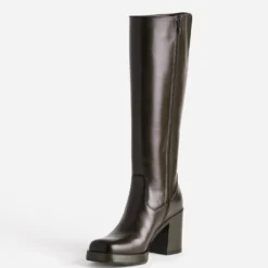 Botte marron cuir mollet large