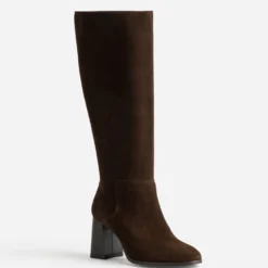 Botte marron cuir velours