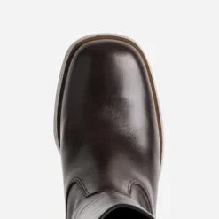 Botte marron en cuir esprit rétro