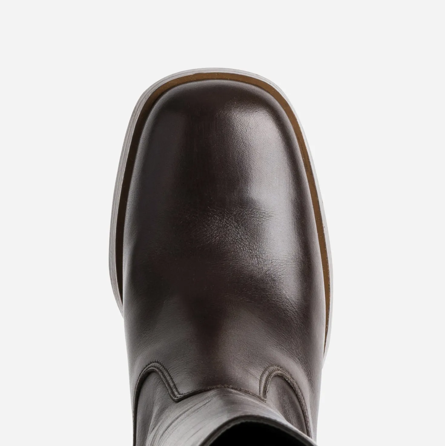 Botte marron en cuir esprit rétro