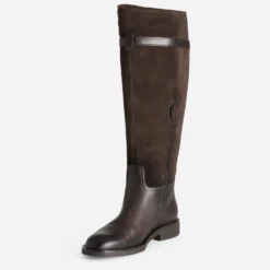 Botte marron foncé cuir bi-matière