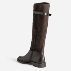 Botte marron foncé cuir bi-matière